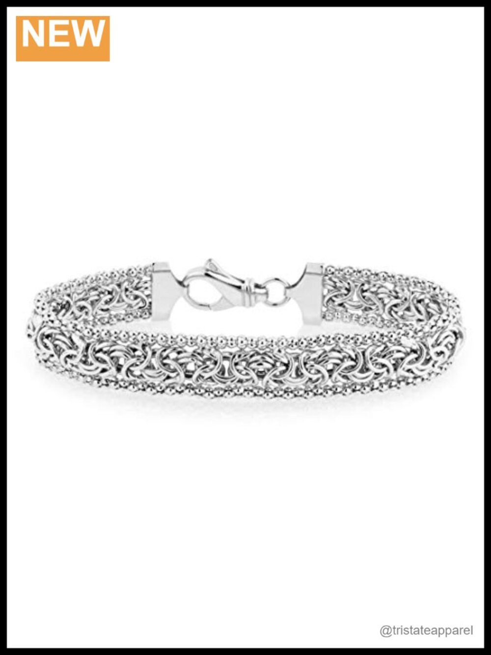 Italian 925 Sterling Silver Byzantine Link Bracelet